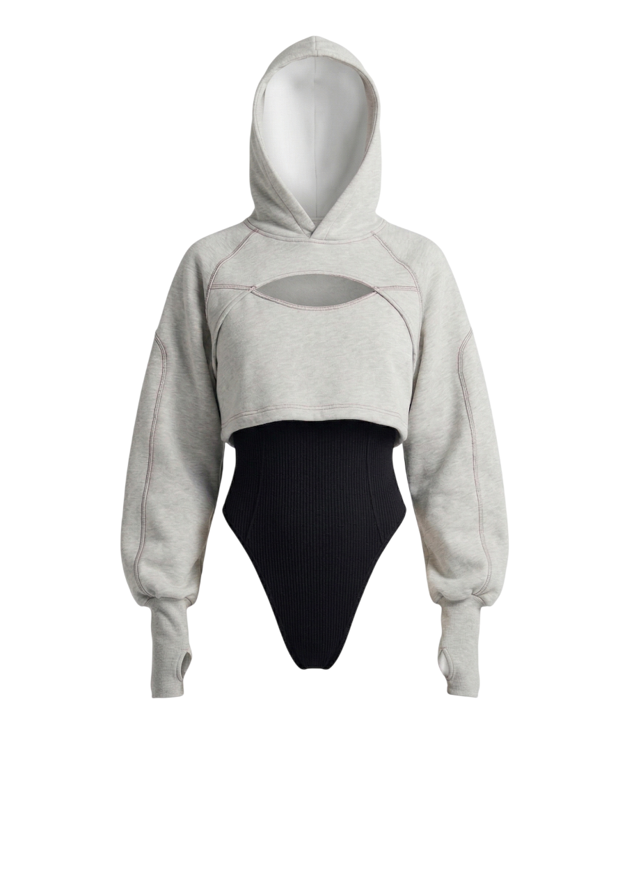CRIB Cut-Out Hoodie Bodysuit